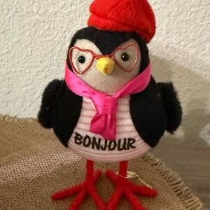 Target Black and Red Bonjour Bird Plush